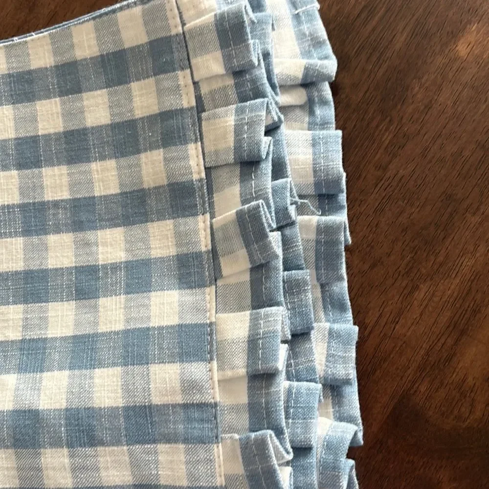 Set (4) Custom Easter 14” by 19” Cotton Easter Blue Gingham Placemats